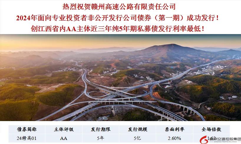 喜報(bào)！贛州交控集團(tuán)接連在資本市場(chǎng)發(fā)行債券成功！